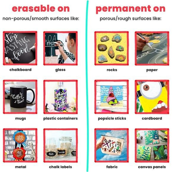 White Chalk Markers Fine Tip (4 Pack 3mm) - Wet & Dry Erase Chalk Pens - Picture 6 of 6